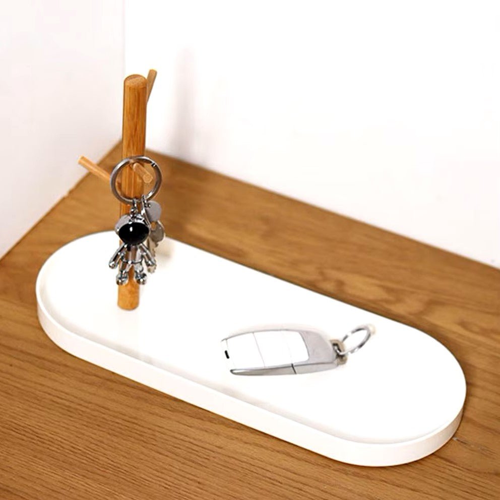 Plateau de Rangement - BranchOvalTray™ - Blanc - Univers Maison