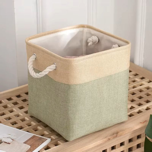 Panier à Linge - LingeBox™ - Beige & Vert - Univers Maison