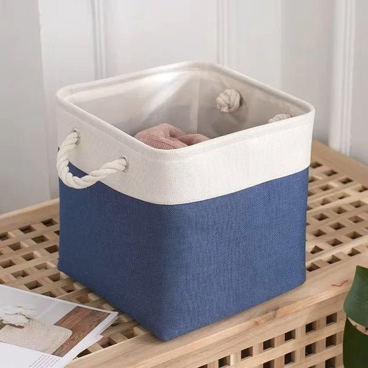 Panier à Linge - LingeBox™ - Blanc & Bleu - Univers Maison