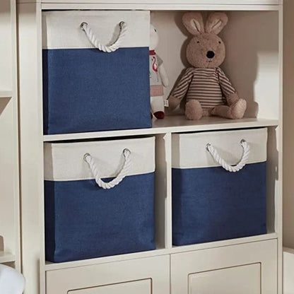 Panier à Linge - LingeBox™ - Blanc & Bleu - Univers Maison