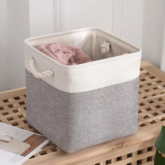 Panier à Linge - LingeBox™ - Blanc & Gris - Univers Maison