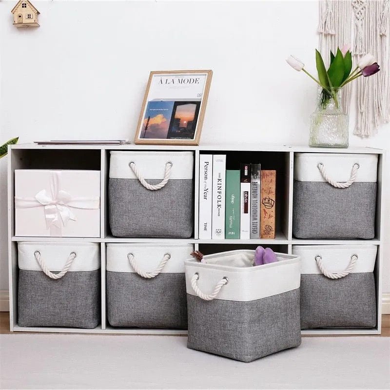 Panier à Linge - LingeBox™ - Blanc & Gris - Univers Maison