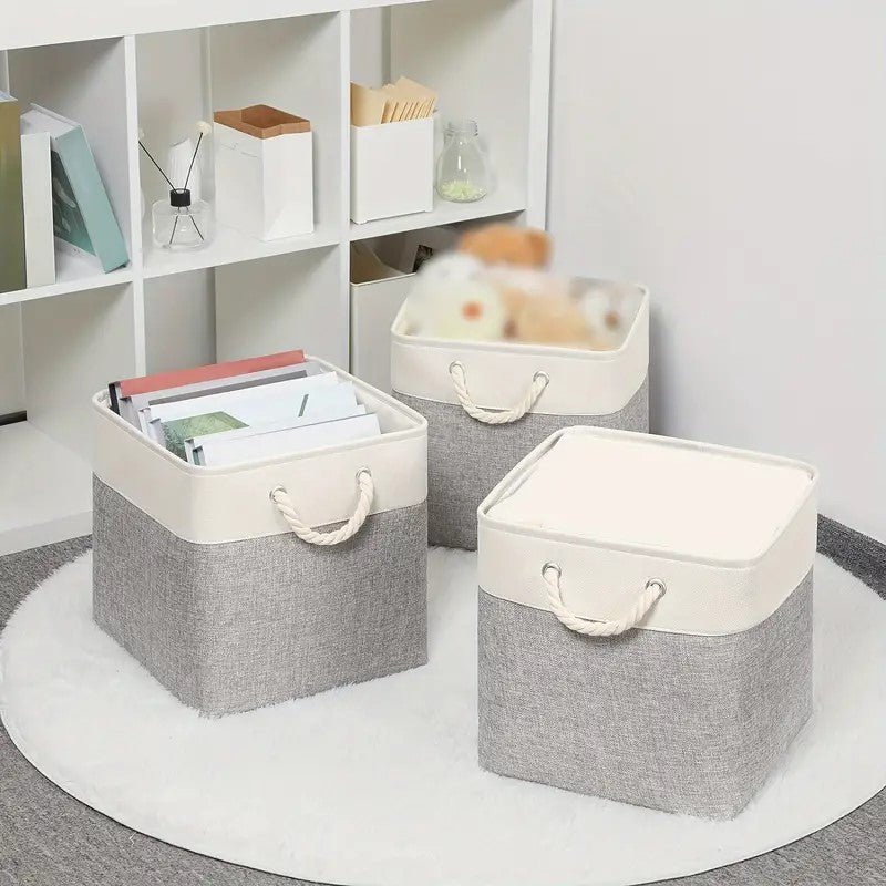 Panier à Linge - LingeBox™ - Blanc & Gris - Univers Maison