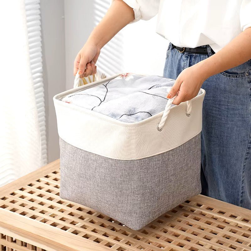 Panier à Linge - LingeBox™ - Blanc & Gris - Univers Maison