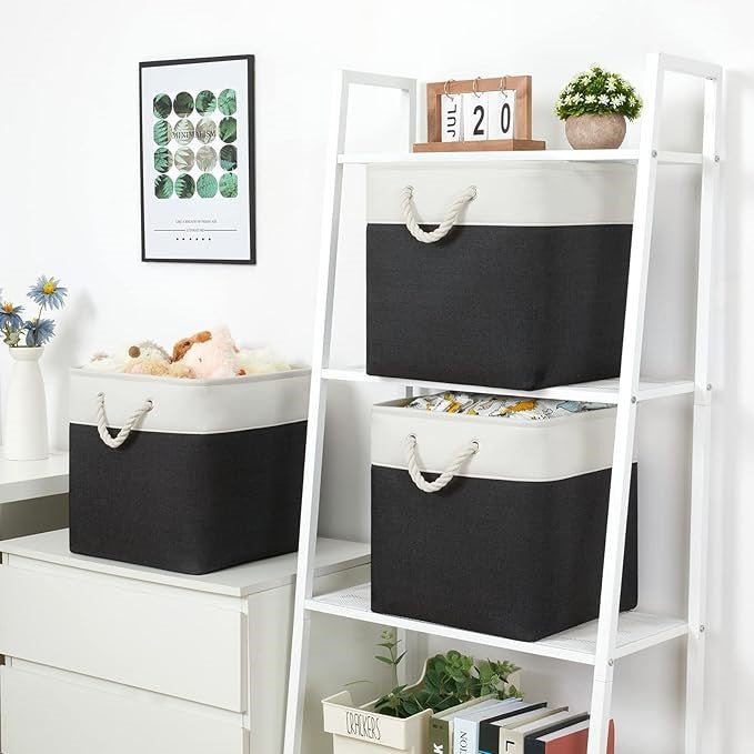 Panier à Linge - LingeBox™ - Blanc & Noir - Univers Maison