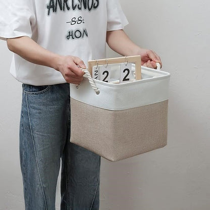 Panier à Linge - LingeBox™ - Blanc & Rose - Univers Maison