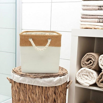 Panier à Linge - LingeBox™ - Kaki & Blanc - Univers Maison