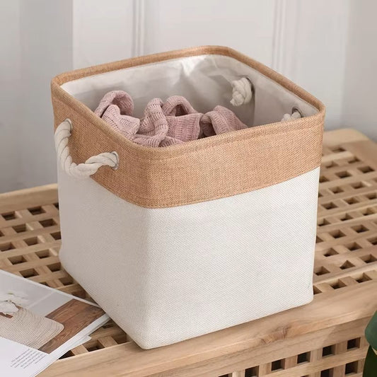 Panier à Linge - LingeBox™ - Kaki & Blanc - Univers Maison